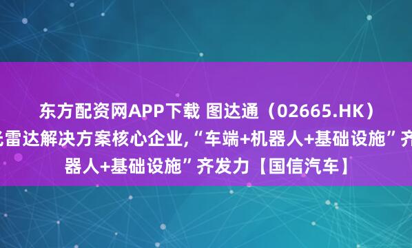 东方配资网APP下载 图达通（02665.HK）：全球图像级激光雷达解决方案核心企业,“车端+机器人+基础设施”齐发力【国信汽车】